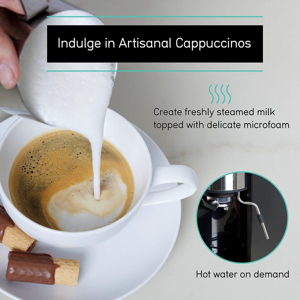 Coffee Gator Espresso Machine, Quick-Brew Espresso Maker with Milk Frother  1.3 Liter Removable Water Tank