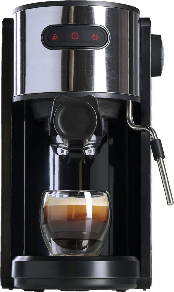 Coffee Gator Espresso Machine, Quick-Brew Espresso Maker with Milk Frother  1.3 Liter Removable Water Tank