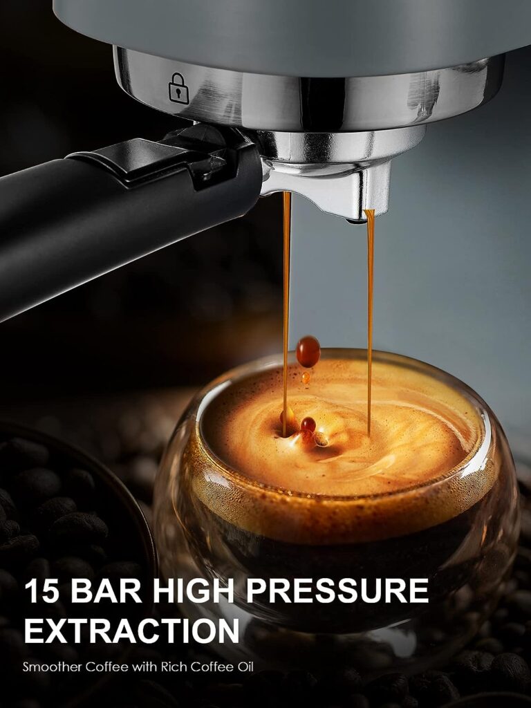 Ihomekee Espresso Machine Coffee Makers 15 Bar Cappuccino Machines with Milk Frother for Espresso/Cappuccino/Latte/Mocha for Home Brewing 1350W - CM6927