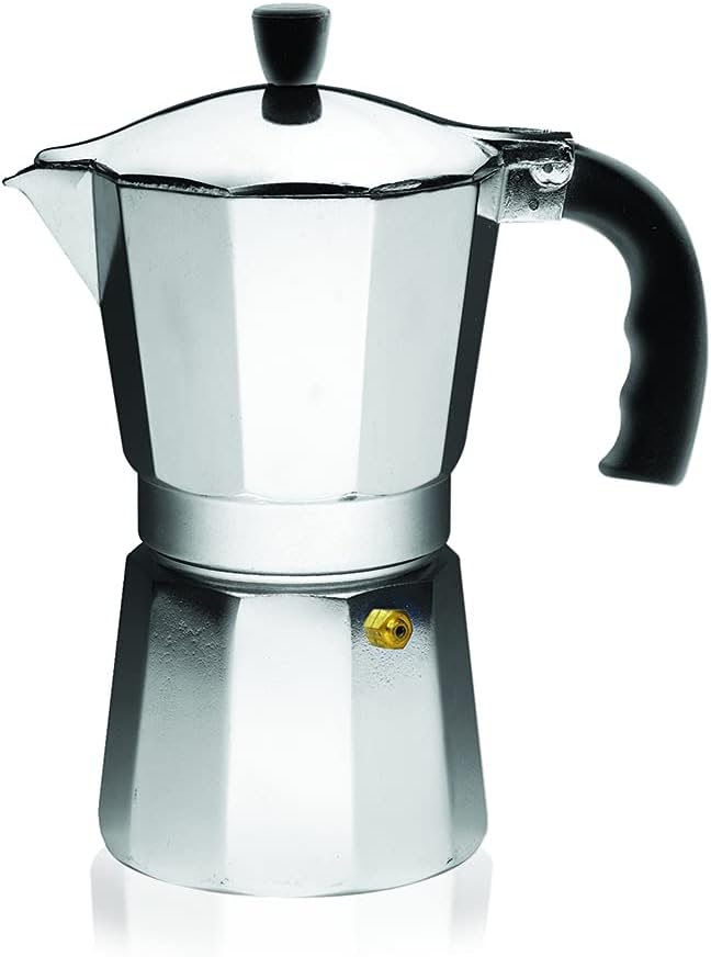 IMUSA USA B120-42V Aluminum Espresso Stovetop Coffeemaker 3-Cup, Silver