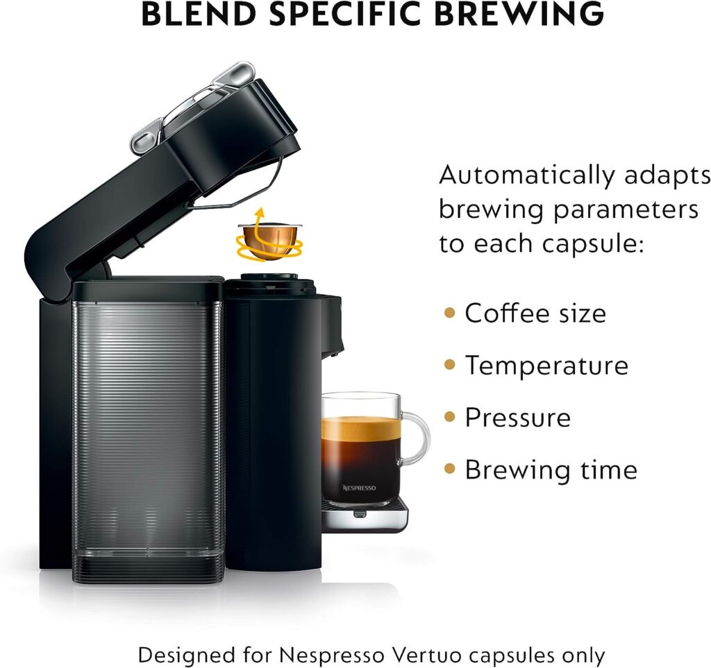 Nespresso Vertuo Coffee and Espresso Machine by DeLonghi, Piano Black